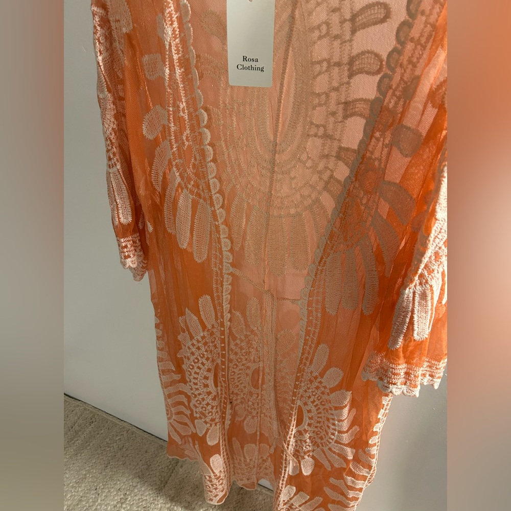 Orange Lace Women’s Robe - Picture 2 of 4
